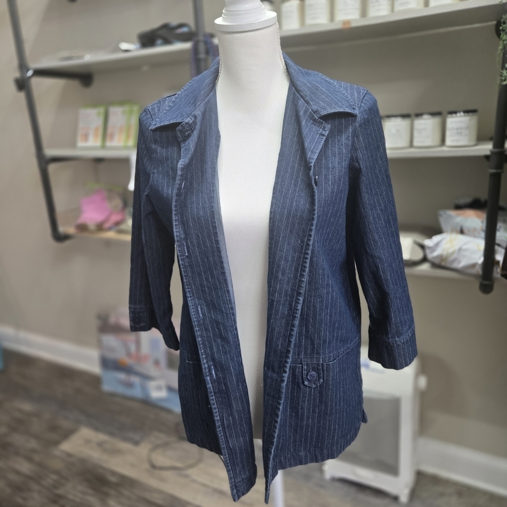 Allison Daley Size 8 Vintage Navy Striped Blazer